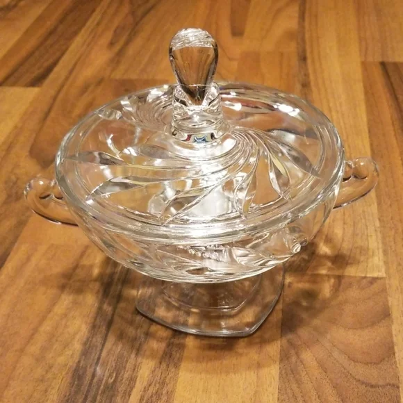 Vintage Cut Glass Apothecary Candy Dish With Lid - Picture 2 of 8